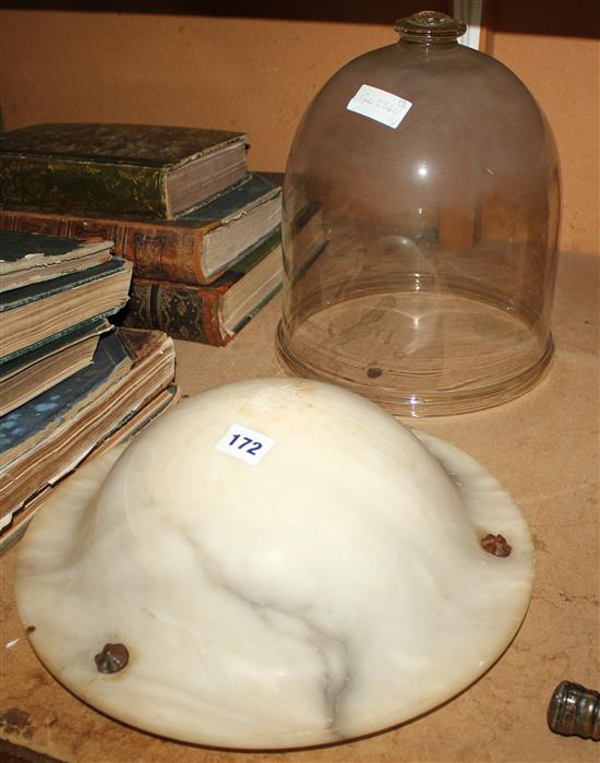 Alabaster shade & Hundi glass shade(-)